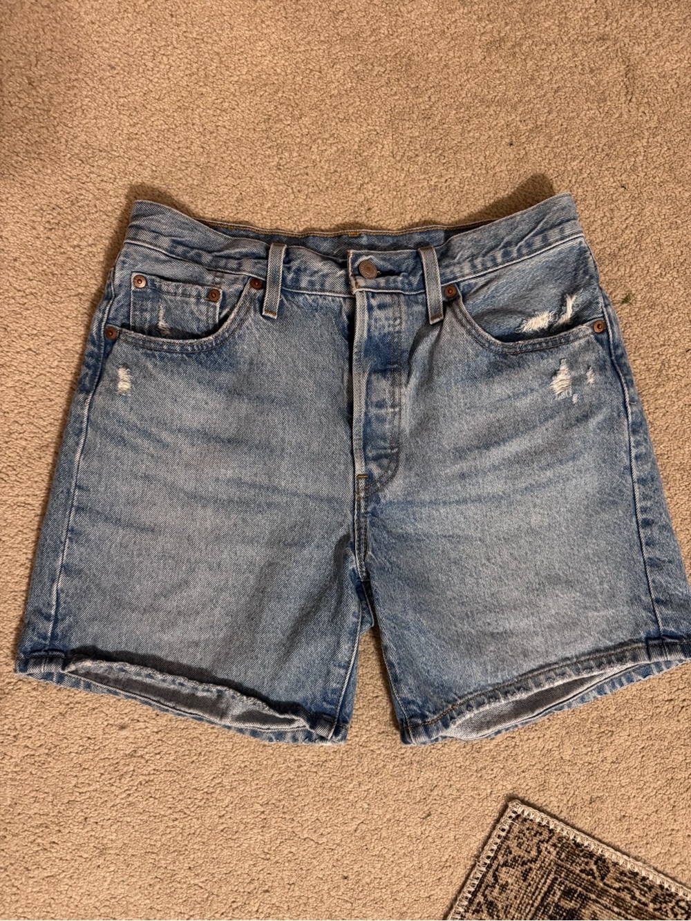 Levi's Mid Thigh Denim Shorts